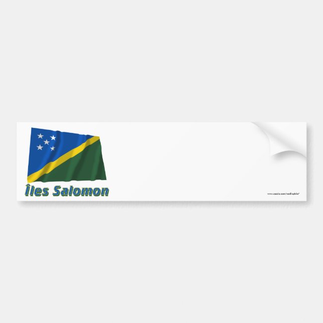 Drapeau Îles Salomon Avec le Nom en français Autoaufkleber (Vorne)
