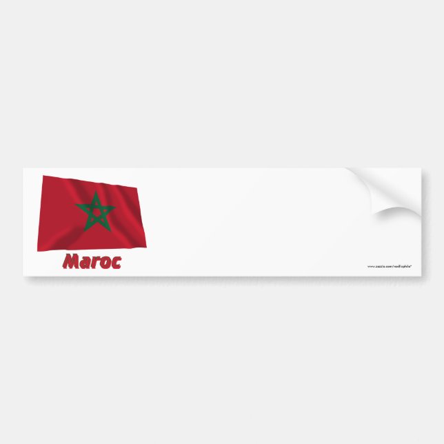 Drapeau Maroc Avec le Nom en français Autoaufkleber (Vorne)