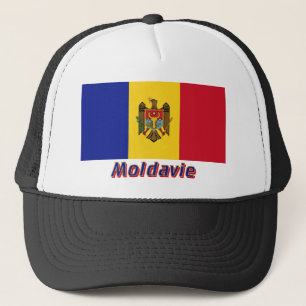 Drapeau Moldavie Avec le Nom en français Truckerkappe