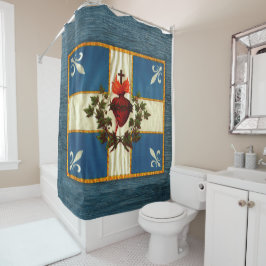 Drapeau Québec Antique Carillon Sacré-Coeur Duschvorhang