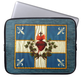 Drapeau Québec Antique Carillon Sacré-Coeur Laptopschutzhülle