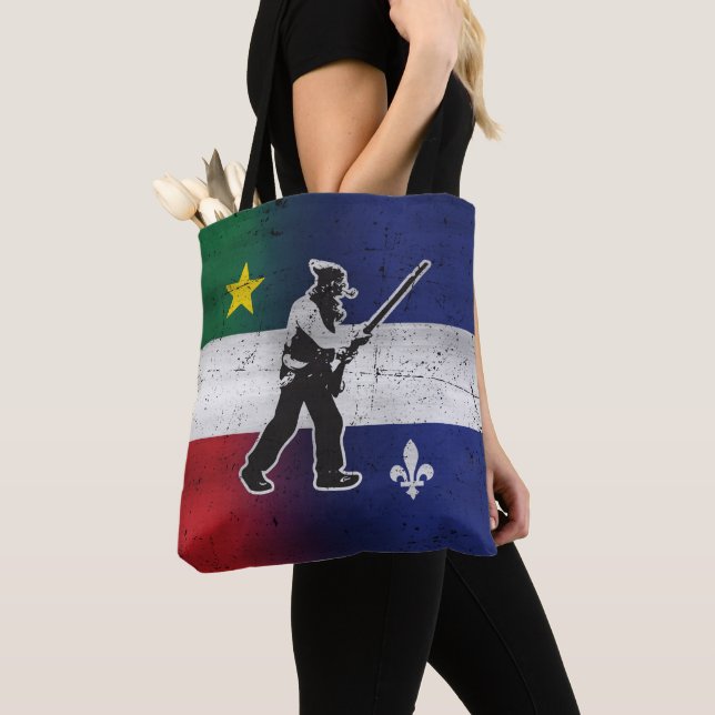 Drapeau Québec und Patriote Henri Julien érodé (Von Nahem)