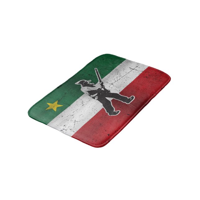 Drapeau Québec und Patriote Henri Julien érodé Badematte (Schrägansicht)