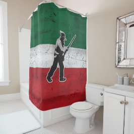 Drapeau Québec und Patriote Henri Julien érodé Duschvorhang