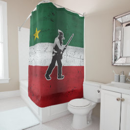 Drapeau Québec und Patriote Henri Julien érodé Duschvorhang
