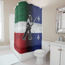 Drapeau Québec und Patriote Henri Julien érodé Duschvorhang