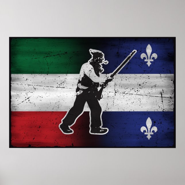 Drapeau Québec und Patriote Henri Julien érodé Poster (Vorne)