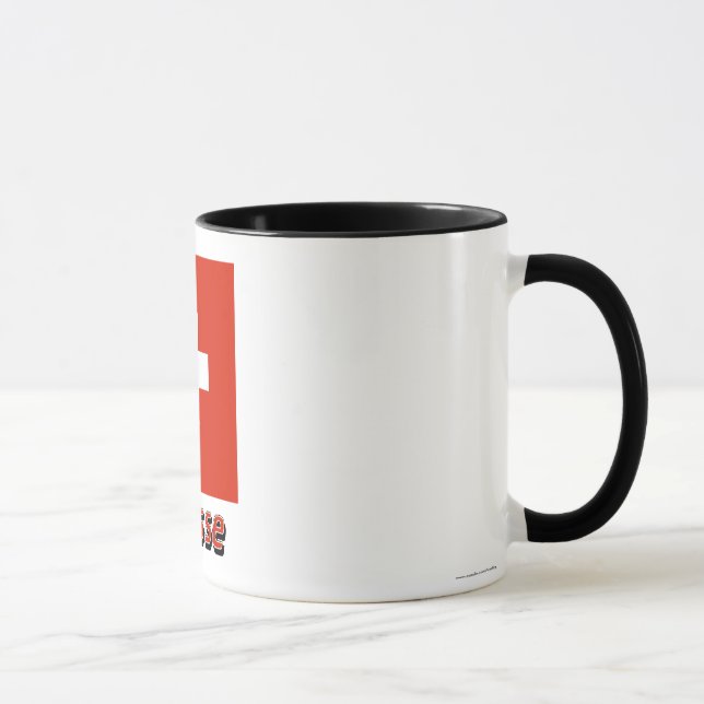 Drapeau Suisse Avec le Nom en français Tasse (Rechts)
