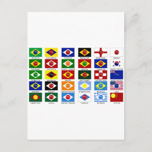 drapeaux pour la coupe du monde au brésil postkarte