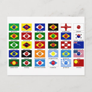 drapeaux pour la coupe du monde au brésil postkarte