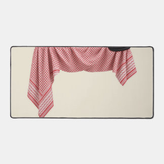 Draped Rot und Weiß Shemagh und Agal, Creme Schreibtischunterlage