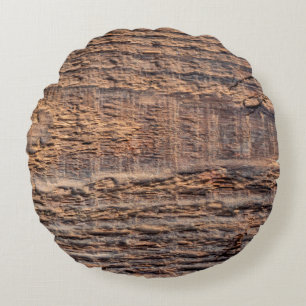 Draperie-Textur von altem Holz. abstrakt, gealtert Rundes Kissen