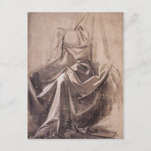 Drapery für eine sitzende Figur von Leonardo da Vi Postkarte