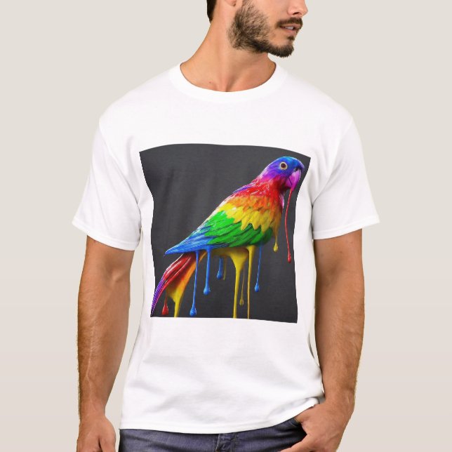Drapes in Parrot-Farben: Lebhaft und spielerisch T-Shirt (Vorderseite)