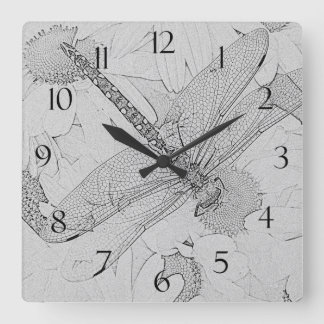 Draquelly & Daisies Quadratische Wanduhr