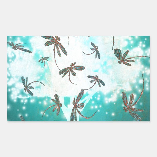Draquelly Glow Tree Rechteckiger Aufkleber (Vorderseite)