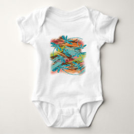 Draquelly Turquoise Splash Baby Strampler