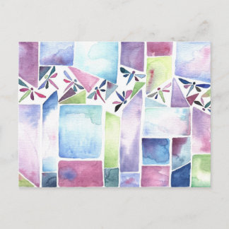 Draquelly Watercolor Pastel Postkarte