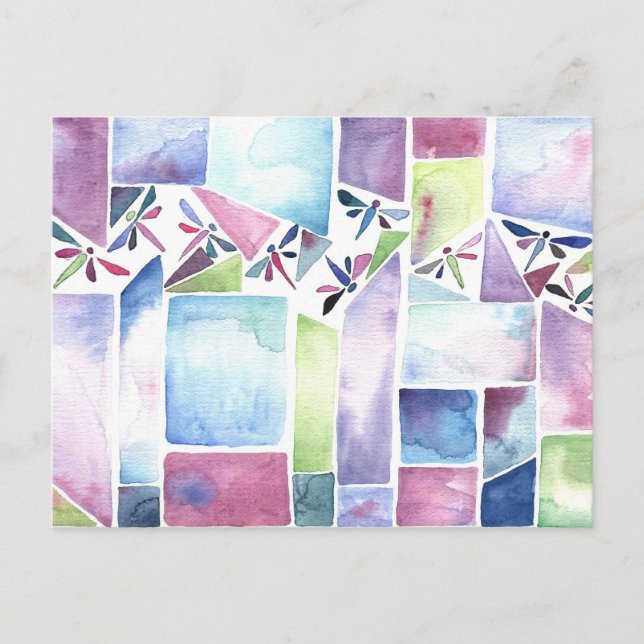 Draquelly Watercolor Pastel Postkarte (Vorderseite)