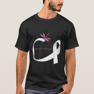 Draquelly White Ribbon Lung Cancer Awareness T-Shirt