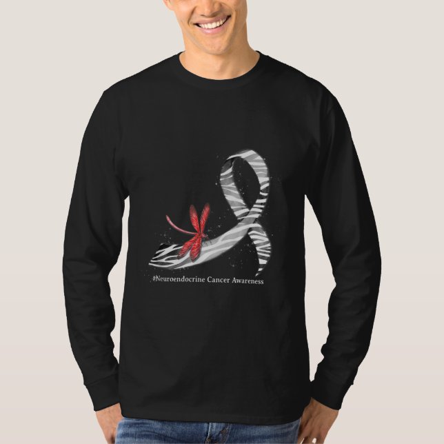 Draquelly Zebra Ribbon Neuroendokrin Cancer Aware T-Shirt (Vorderseite)