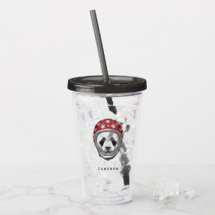 Draufgänger-Panda   addieren Ihren Namen Acryltrinkbecher