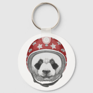 Draufgänger-Panda Schlüsselanhänger