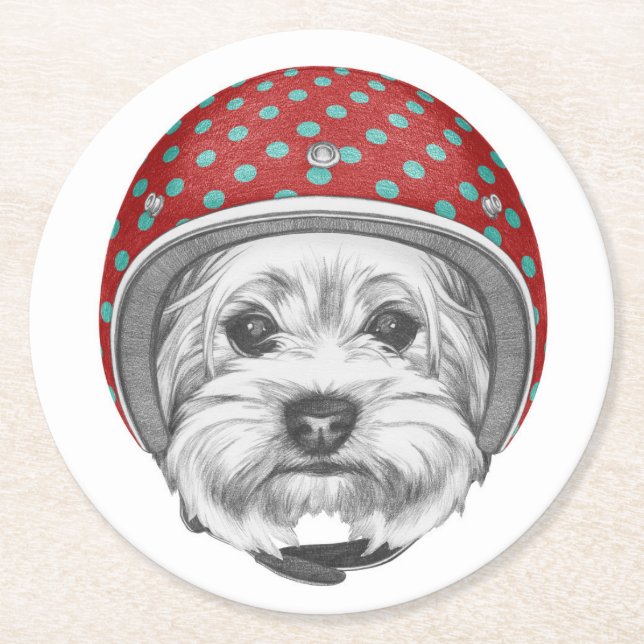 Draufgänger Yorkshires Terrier Runder Pappuntersetzer (Vorderseite)
