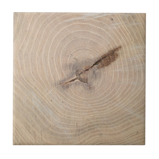 Draufsicht der Jahresringe der geschnittenen Fliese (Vorderseite)