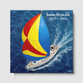 Draufsicht eines Segelboots für eine Gedenkfeier Gästebuch