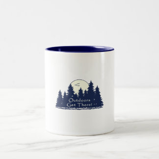 Draußen Ankommen Blau Zweifarbige Tasse