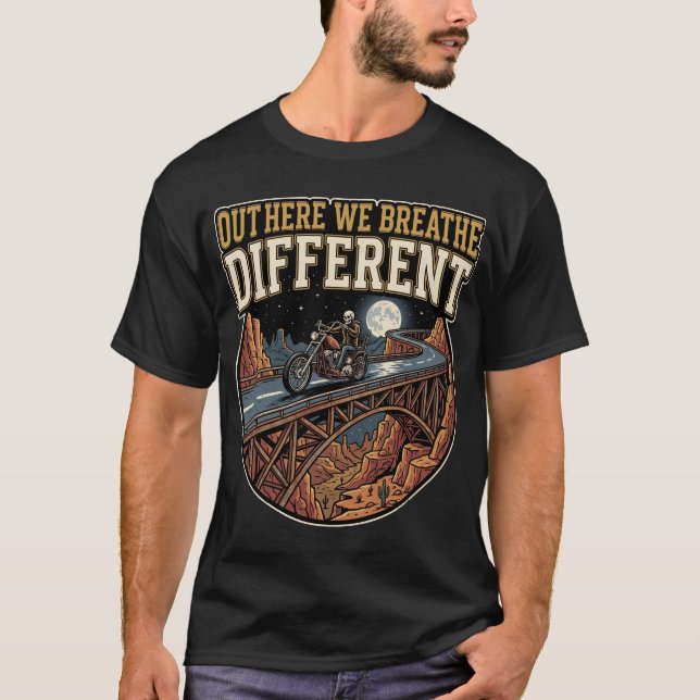 Draußen atmen wir anders Biker T-Shirt (Vorderseite)