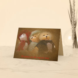 draußen auf der Stadt Bears Valentine Feiertagskarte