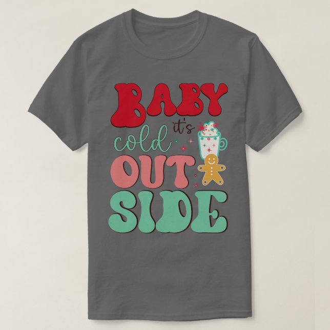 draußen kalt T-Shirt (Design vorne)