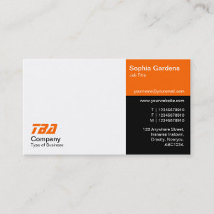 Draußen - weiß, orange und schwarz visitenkarte
