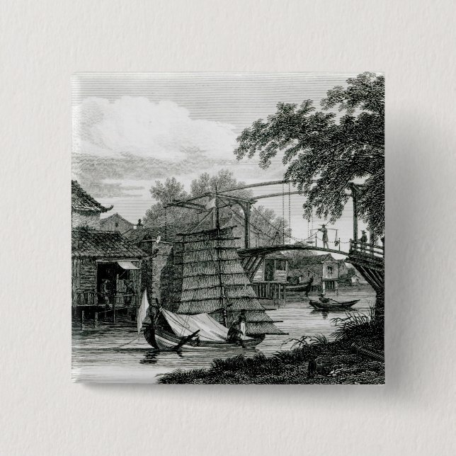 Drawbridge bei Malakka, graviert von George Cooke Button (Vorderseite)