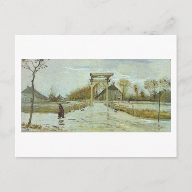 Drawbridge in Nieuw-Amsterdam, Vincent van Gogh Postkarte (Vorderseite)