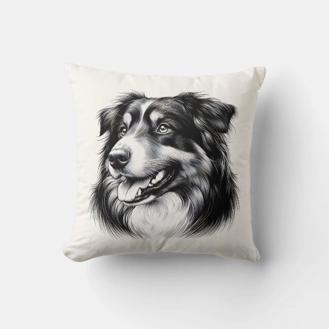 Drawing Australian Shepherd Kissen (Vorderseite)