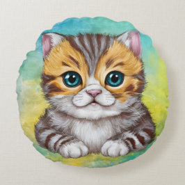 Drawing Cat Rundes Kissen