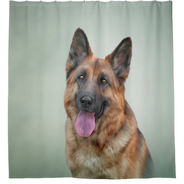 Drawing German Shepherd Dog 20 Duschvorhang (Vorderseite)