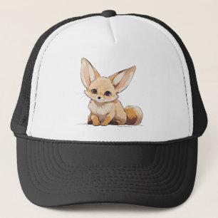 Drawing of a Fennec, Desert Fox, in Cartoon style Truckerkappe
