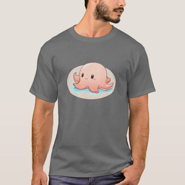 Drawing of a pink Baby Octopus T-Shirt (Vorderseite)