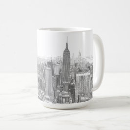 Drawing of New York City Landscape Kaffeetasse