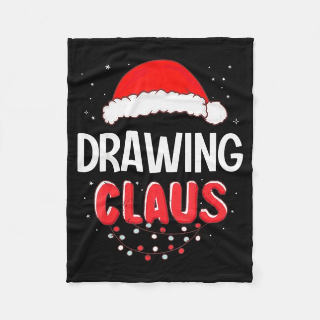 Drawing Santa Claus Christmas Matching Costume  Fleecedecke (Vorderseite)