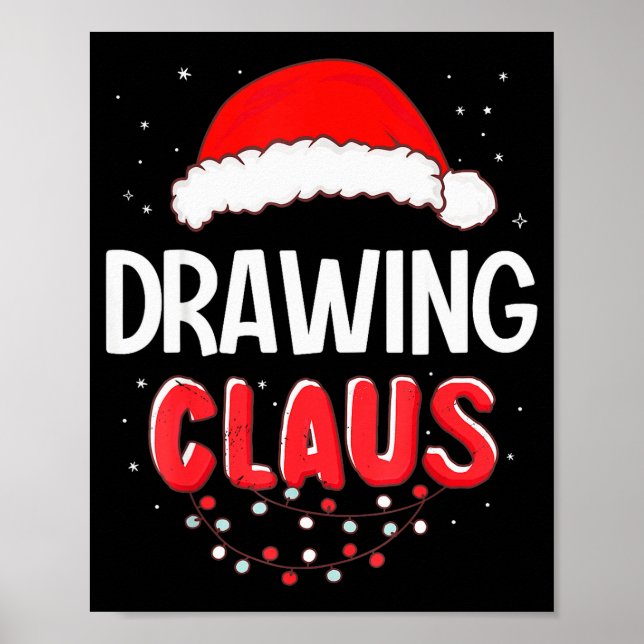 Drawing Santa Claus Christmas Matching Costume  Poster (Vorne)