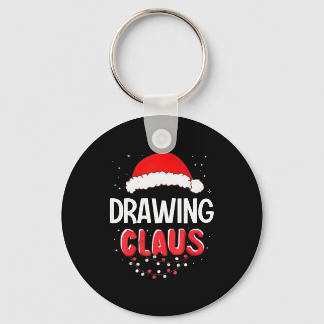 Drawing Santa Claus Christmas Matching Costume  Schlüsselanhänger (Vorderseite)