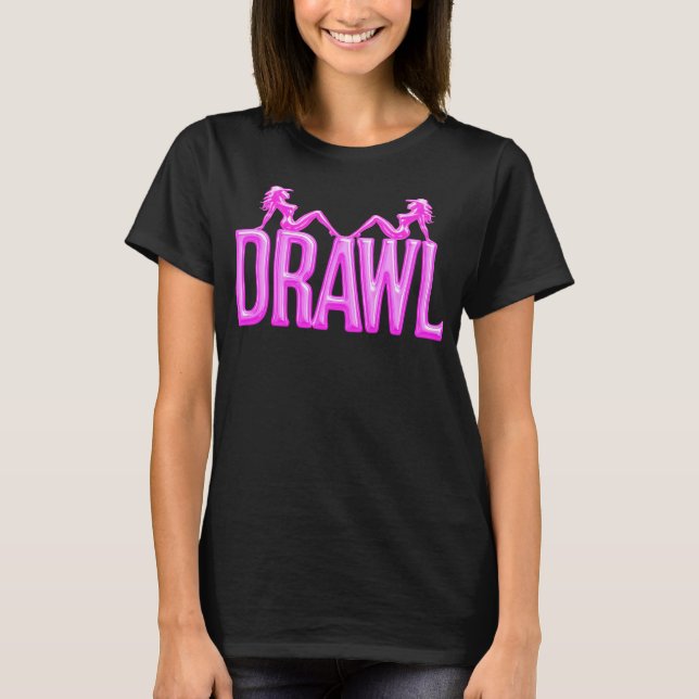 Drawl Mudflaps Damen Dunkles T-Shirt (Vorderseite)