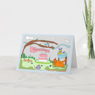 Drawlings Partytiere sagen, alles Gute zum Karte