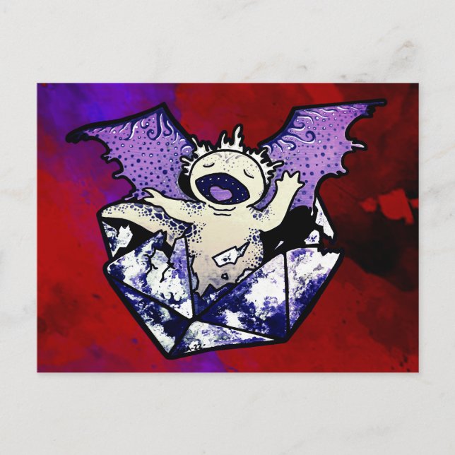 Draxolotyl Hatchling Postkarte (Vorderseite)