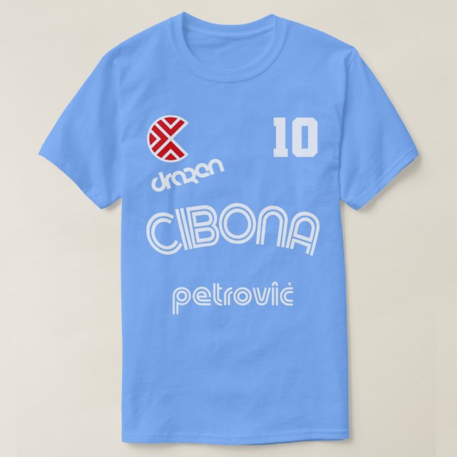 Drazen Petrovic Retro Croatia Basketball Jersey T-Shirt (Design vorne)